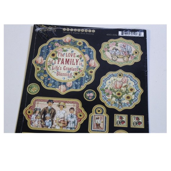 Graphic 45 Penny's Paper Doll Family Die Cut Chipboard Tags Scrapbook - Picture 4 of 6